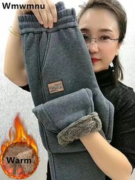 Winter Big Size 6xl Lambwool Fluff Sweatpants Casual Warm Harem Pants Thicken Fleece Lined Jogger Baggy 90cm Pantalones 240201