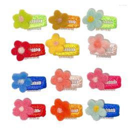 Dog Apparel 5/10pcs/lot Grooming Bows Mix 20colours Cute Pure Wool Small Flower Handmade Hair Clip Cat Accessories