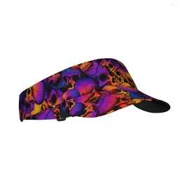 Berets Summer Sun Hat Men Women Adjustable Visor Top Empty Bright Skulls Sports Tennis Golf Running Sunscreen Cap