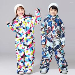 Skiing Jackets -30 Degree Children Ski Jumpsuit 2024 Winter Snowboard Jacket Boys And Girls Outdoor Snow Suits Warm Waterproof Kids