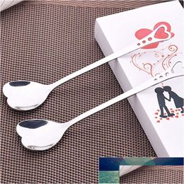 Spoons 10Pcs/Pack Dessert Sugar Stirring Teaspoon Kitchen Accessories Heart/Leaf Shape Dinnerware Stainless Steel Coffee Spoon Drop Dhgvj