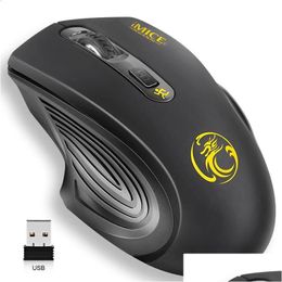 Mice Usb Wireless Mouse 2000Dpi 2.0 Receiver Optical Computer 2.4Ghz Ergonomic For Laptop Pc Sound Silent 240119 Drop Delivery Compute Otcwv