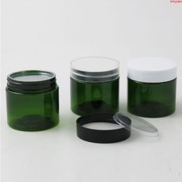 60g Empty Travel Green PET Cream Bottle Jars 2oz Refillable Cosmetic Packaging with Plastic lids White Black Cap 50pcshigh qualtity Egfdt