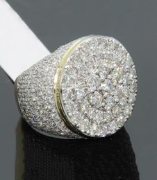 Big Round Puffed Marine Micro Paved CZ Ring Hip Hop Rock Style Full Bling Iced Out Cubic Zircon Ring Luxury Jewellery Gift1417977
