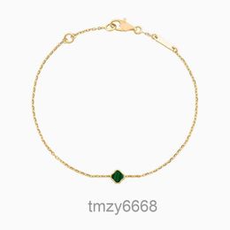 1 Mini Notif Van Clover Bracelets Four Leaf Bracelet Luxury Jewellery 18k Gold Bangle for Women Men Silver Chain Elegant Jewelery Gift 12 Colours HT2T