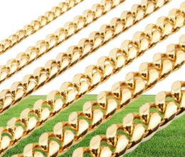 whole cheap 8mm10mm12mm14mm16mm Stainless Steel necklace Jewelry 18K Gold Plated High Polished Miami Cuban Link Necklace M5017407