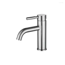 Bathroom Sink Faucets 304 Stainless Steel Wire Single Hole Thickened And Cold Wash Basin Under The Ceramic Faucet
