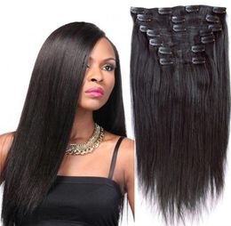New Arrival Brazilian Human Hair Weave Clip In Human Hair Extensions Brazilian Virgin Hair Clip On Human Bundles 7810pcset6637152