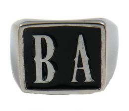 FANSSTEEL Custom made Stainless steel 2 initials ring alphabet BA name letters brothers sisters personalized gift MENS WEMENS SIGN7318850