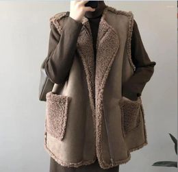 Women's Vests Woman Clothing 2024 Autumn Jackets Casual Loose Double Wear Suede Velvet Coat For Women Winter Outerwear