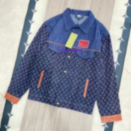 Designer jacket fashion pocket zipper design blue denim jacket American size denim collection G letter printed Colour block jacket Denim 964 casual jacket 964