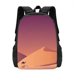 School Bags Desert Camels Backpack Landscape Print Trekking Backpacks Girl High Quality Fashion Rucksack