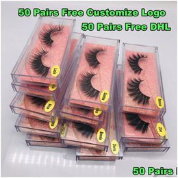 False Eyelashes 1Pair/Lot 3D Mink Eyelashes Hand Made Crisscross False Cruelty Dramatic Lashes For Beauty Makeup Drop Delivery Health Dhk4B