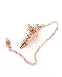 10 Pcs Trendy Pendant Many Colours Spiral Metal Cylinder Pendulum for Dowsing Link Chain Unique Jewelry5498170