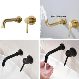 Bathroom Sink Faucets Wall Mounted Contemporary Accessories Solid Brass Black Faucet