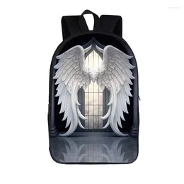 School Bags Angel Wing Girl Print Backpack Woman Man Outdoor Travel Bag Teenager Student Girls Boys Daily Casual Gift