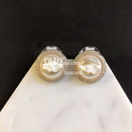 Luxury Rhinestone Chic Earrings Dangles Trendy Gold Plated Earrings Shiny Diamond Eardrops Earrings With Gift Box