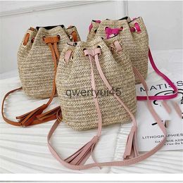 Shoulder Bags Round Soft Paper Rope Soulder Bag Tassel Summer Beac andmade Crossbody Women ollow Straw Circle RaanH24217