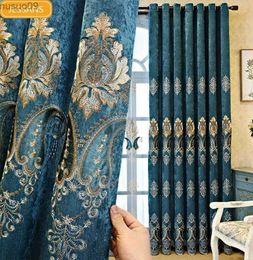 Curtain 2024 European-Style Chenille Embroidered High Shading Light Blackout Curtains for Living Room Bedroom Curtains Luxury Home Decor
