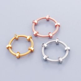 New Instagram Style Nut Personalized Rings Pentagon Fried Dough Twists screw shape Men and Women Lovers with Vegetarian Ring