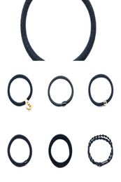 black thick High basic elastic and durable rope seamls leather band tied thin hair circle backing Headband 20219671227