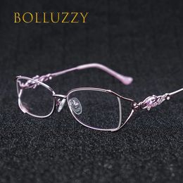 Fashion Men Women Degree Eyewear Eyeglasses Frame Reading Finding Optical Prescription Receipt Golden Eyeglasses Frame Eyewear 240126