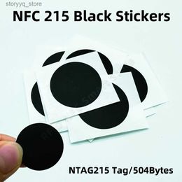 Labels Tags NFC 215 Black Tag 13.56MHz ISO14443A 504 Bytes Black Sticker Ntag 215 NFC Sticker For All NFC Phones RFID Adhesive Label Q240217