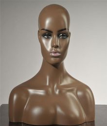 Realistic Fiberglass Mannequin Head Bust Black Skin For Wig Jewelry And Hat B69133011