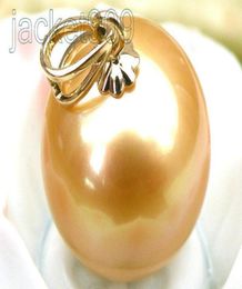 FINE PEARLS JEWELRY GENUINE 12mm round golden yellow south sea pearl pendant 14k solid5377689