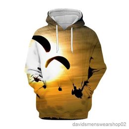 Men's Hoodies Sweatshirts 3D Parachute PrintExtreme Sport Men Women Hoodie Hip Hop Excitement Long Sleeve Sweatshirt Coat Paraglider Glider Mens Pullover