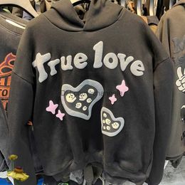 Men's Hoodies Sweatshirts CPFM Hoodies American Vintage Love Cartoon Skull Foam Print Men Women Couple All-match Hoody Sweatshirts T240217