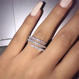 S925 Cute Female Full CZ Stone Finger Ring Luxury 925 Sterling Silver Engagement Ring Colorful Zircon Rings For Woman1185187