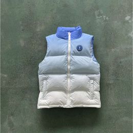 Nuovi Uomini Trapstar Giacca Irongate Distintivo Gilte-ice Blu Scritte Ricamate Chiusura con Zip Donne Della Maglia Cappotto di modo 2024