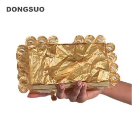 Women Acrylic Box Evening Clutch Bags For Wedding Party Luxury gold black silver ivory Purses And Handbags Designer High Quality 240125