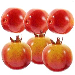 Party Decoration 6 Pcs Simulated Red Delicious Artificial Pomegranate Models Pography Props Fake Fruits Imitation Decor Decorate