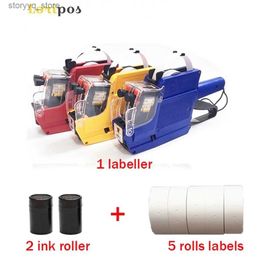 Labels Tags Mx-6600 Two-line Price Labeller 10 Digits Tag Sticker Pricing Gun Refillable Ink Roller Price Labeller Tool Double Lines Marker Q240217