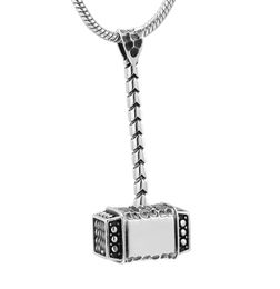 IJD10533 Hammer Pendant Stainless Steel Cremation Keepsake Pendant for Ashes Urn Necklace Men Women Souvenir Memorial Jewelry9779433