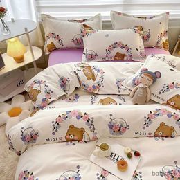 Bedding sets Nordic Black Dots White Bedding Set with case Pink Bed Sheet Set Kids Girls Queen Twin Full Kawaii Duvet Cover Sets