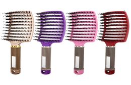 Girls Hair Scalp Massage Comb Hairbrush Bristle Nylon Women Wet Curly Detangle Brush for Salon Hairdressing Styling Tools Detangli9082074