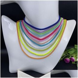 Chains Brass Colorf Enamel Paper Clip Chain Necklace Choker Jewellery Women Neck Necklaces For Girl Wholesale Supplier Drop Delivery Dhnmv