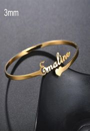 fashion customized stainless steel name bracelet gold plated personalized letters Bangle woman jewelry16078337278933