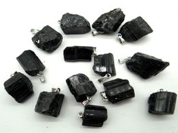 Whole Selling Natural Stone Black Tourmaline Repair Ore Can Be Used Pendant For DIY Jewellery Making Necklace 50pcs5544474