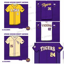 2023 Mens Custom LSU Tigers Baseball Jersey Hayden Travinski Alex Milazzo Paxton Kling Brady Neal Ben Nippolt Ethan Frey Josh Stevenson Mic Paul Jack Merrifield