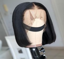 13x4 Short Lace Front Human Hair Wigs 6 16 Inch Brazilian Straight Bob Wig Pre Plucked Hairline With Baby Hair7268604