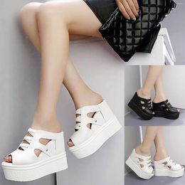 Sandals Thick Soles For Women Simple Thin Summer Wear Fashion Double Size 12 Heeled