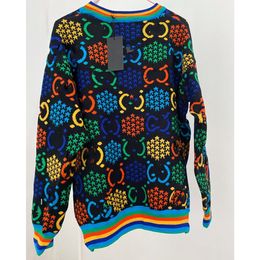 New design women's pullover Colourful logo letter jacquard pattern loose casual knitted sweater tops SMLXL