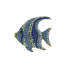 Brooches Sparkling Rhinestone Tropical Fish For Women Fashion Animal Label Pins 3 Colors Cute Packback Badge Jewelry Accessories