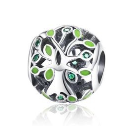 Green Enamel Tree Of Life Hollow Bead DIY Charms Fit 925 Sterling Silver Charm Bracelet188x4499537