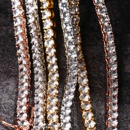 3mm 4mm 5mm 6mm Wide 925 Silver Gold Plated Moissanite Diamond Tennis Necklace/bracelet Chain for Hiphop Jewelry