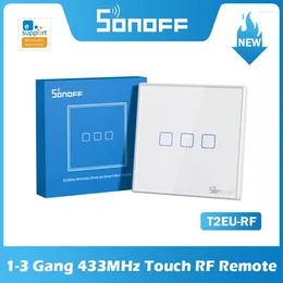 Smart Home Control SONOFF T2EU-RF 86 Type Switch Sticky 433MHz Wireless RF Remote Wall Panel For 4CHPROR3 SlampherR2 TX